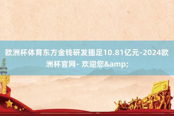 欧洲杯体育东方金钱研发插足10.81亿元-2024欧洲杯官网- 欢迎您&