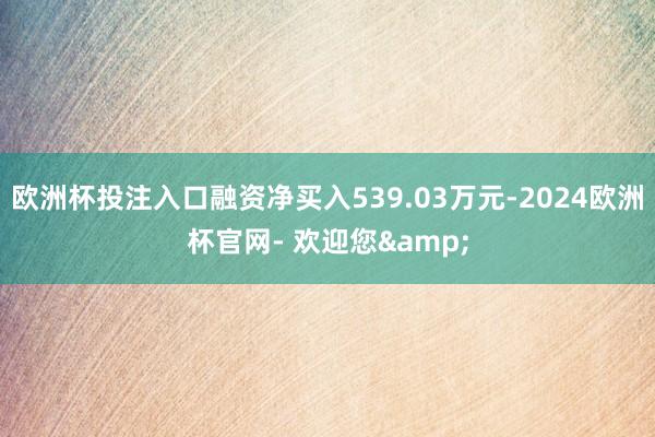 欧洲杯投注入口融资净买入539.03万元-2024欧洲杯官网- 欢迎您&
