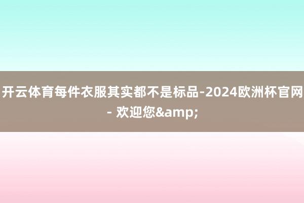 开云体育每件衣服其实都不是标品-2024欧洲杯官网- 欢迎您&