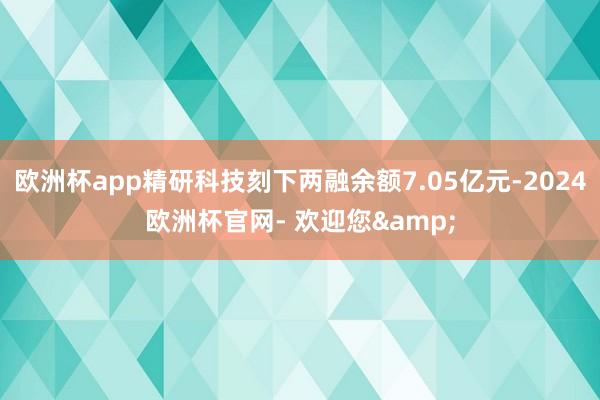 欧洲杯app精研科技刻下两融余额7.05亿元-2024欧洲杯官网- 欢迎您&