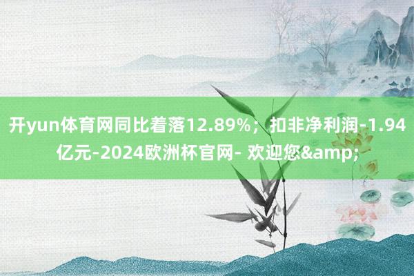 开yun体育网同比着落12.89%；扣非净利润-1.94亿元-2024欧洲杯官网- 欢迎您&