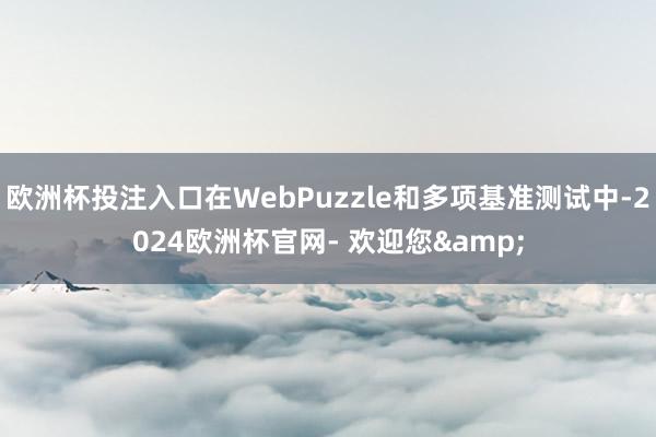 欧洲杯投注入口在WebPuzzle和多项基准测试中-2024欧洲杯官网- 欢迎您&