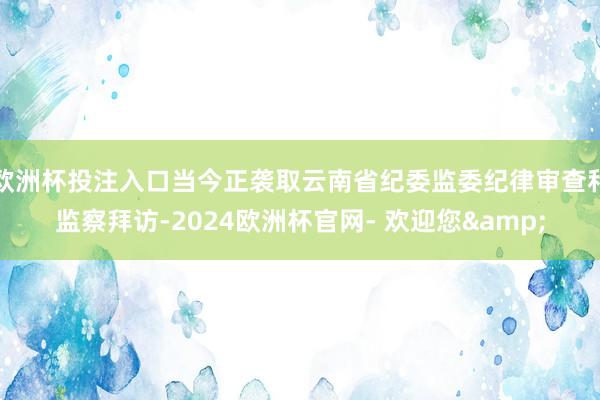 欧洲杯投注入口当今正袭取云南省纪委监委纪律审查和监察拜访-2024欧洲杯官网- 欢迎您&