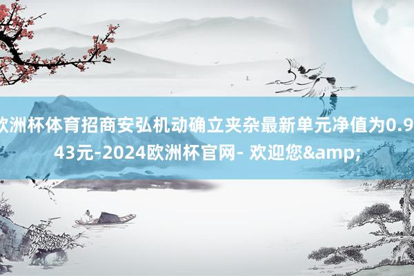 欧洲杯体育招商安弘机动确立夹杂最新单元净值为0.9343元-2024欧洲杯官网- 欢迎您&