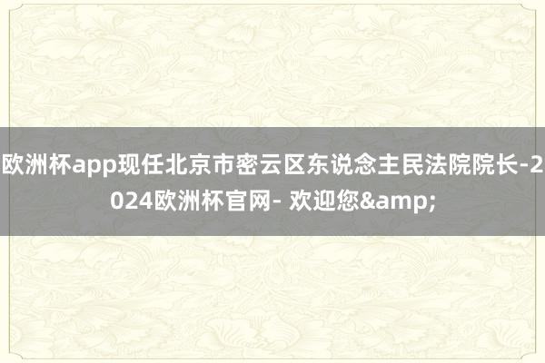 欧洲杯app现任北京市密云区东说念主民法院院长-2024欧洲杯官网- 欢迎您&