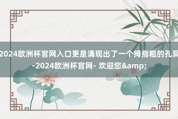 2024欧洲杯官网入口更是涌现出了一个拇指粗的孔洞-2024欧洲杯官网- 欢迎您&