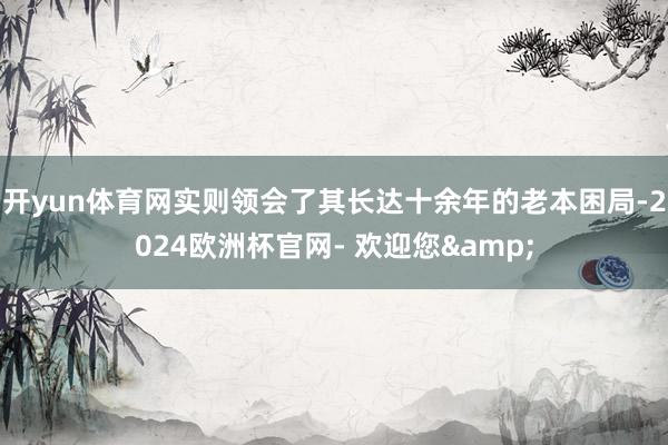 开yun体育网实则领会了其长达十余年的老本困局-2024欧洲杯官网- 欢迎您&