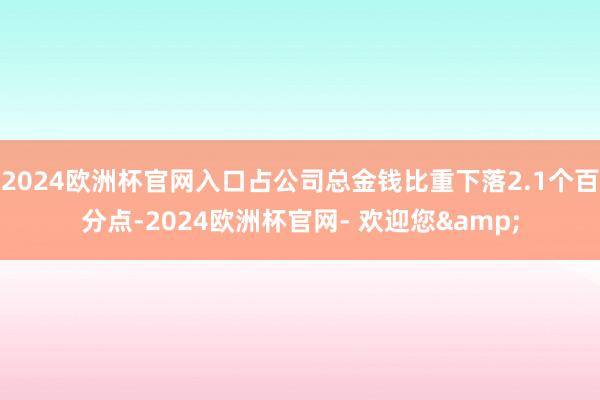 2024欧洲杯官网入口占公司总金钱比重下落2.1个百分点-2024欧洲杯官网- 欢迎您&