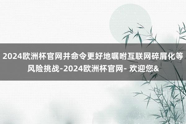2024欧洲杯官网并命令更好地嘱咐互联网碎屑化等风险挑战-2024欧洲杯官网- 欢迎您&