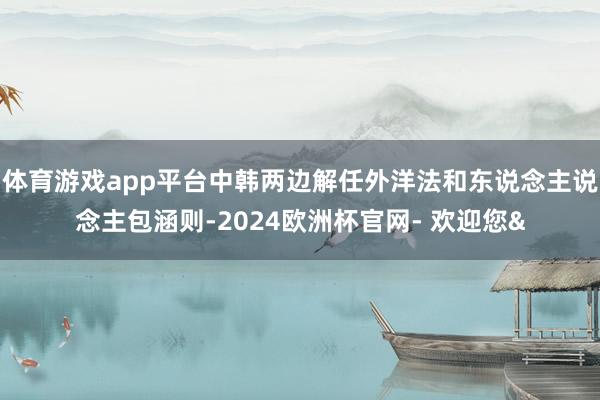 体育游戏app平台中韩两边解任外洋法和东说念主说念主包涵则-2024欧洲杯官网- 欢迎您&