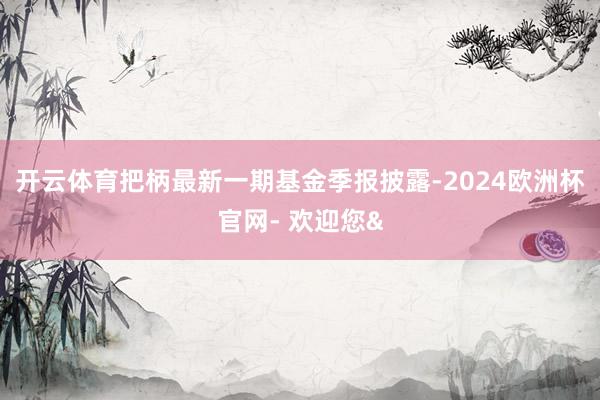 开云体育把柄最新一期基金季报披露-2024欧洲杯官网- 欢迎您&