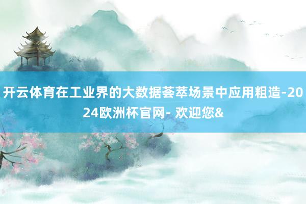 开云体育在工业界的大数据荟萃场景中应用粗造-2024欧洲杯官网- 欢迎您&