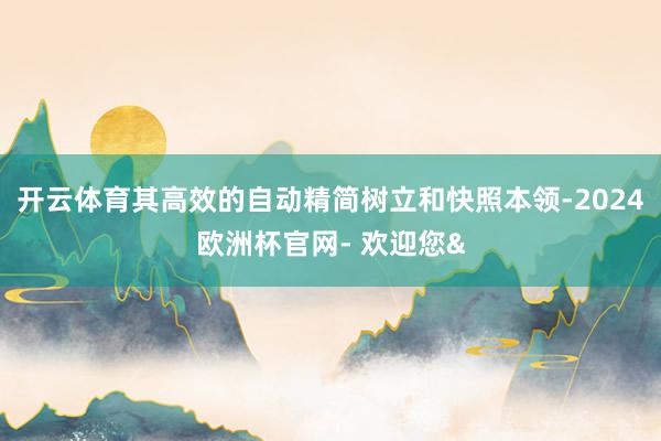 开云体育其高效的自动精简树立和快照本领-2024欧洲杯官网- 欢迎您&