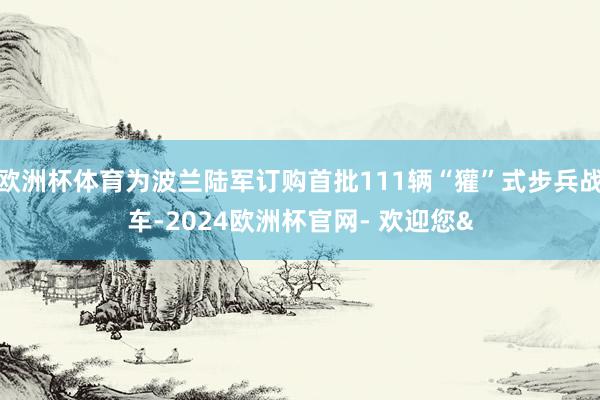 欧洲杯体育为波兰陆军订购首批111辆“獾”式步兵战车-2024欧洲杯官网- 欢迎您&